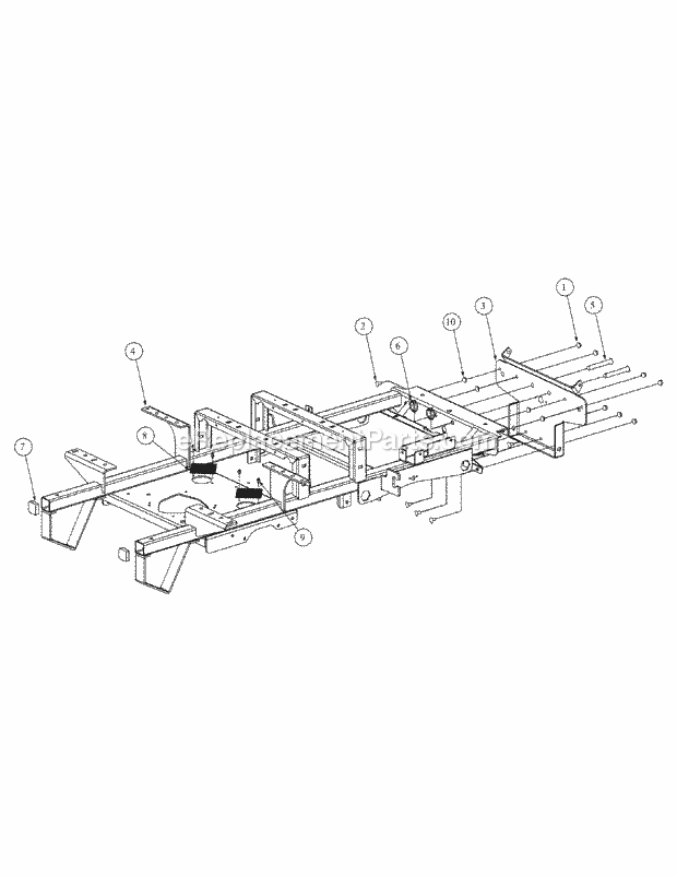 Frame Assembly Diagram and Parts List for M48-HN 53AB5E6V750-20-HP Cub Cadet Lawn Tractor